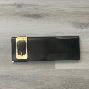 Gucci Black Clutch with Gold Hardware: Vintage!